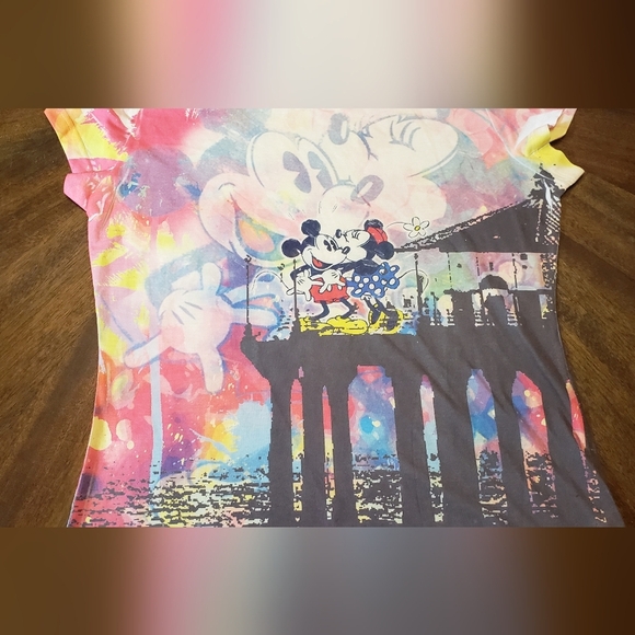 Disney Womens Size XL Mickey & Minnie Graphic T-Shirt - Multicolor - Picture 4 of 11